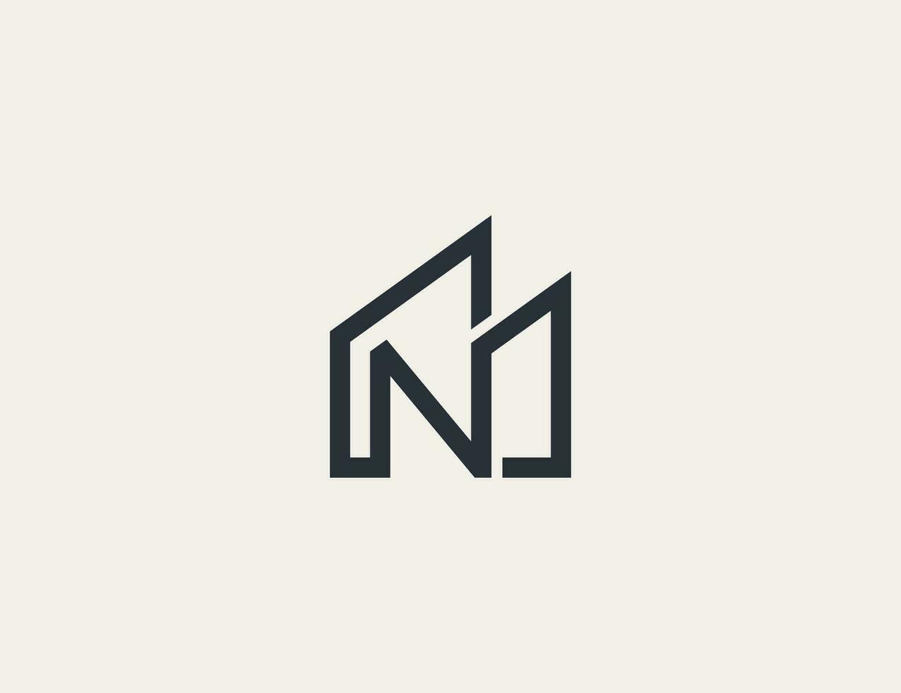 initial Letter N Real Estate BuildingLogo Concept symbol sign icon Element Design. Realtor, Mortgage, House, Home Logotype. Vector illustration template