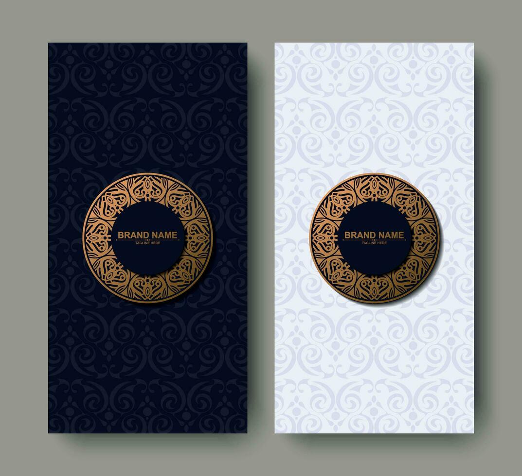 luxury ornament circle border design card vector