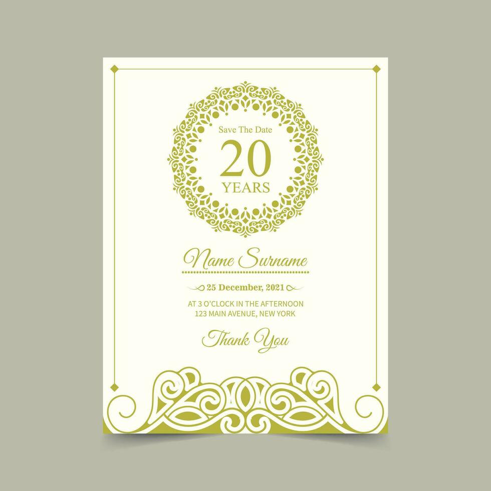 ornament pattern style elegant birthday invitation vector