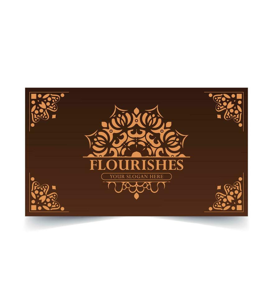 Vintage ornament greeting card vector template. Retro wedding invitation, advertising or other design and place for text. Flourishes ornamental frame and pattern background.