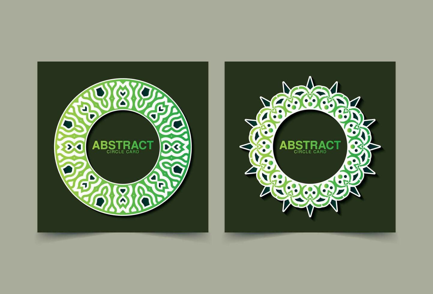 verde ornamento circulo saludo tarjeta vector