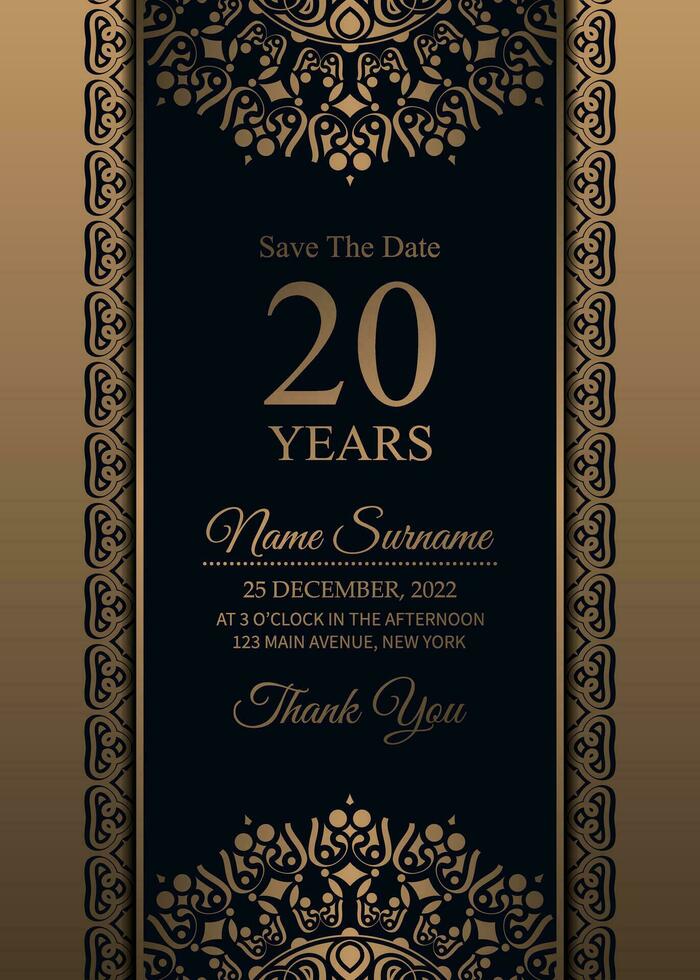 ornament pattern style elegant birthday invitation vector