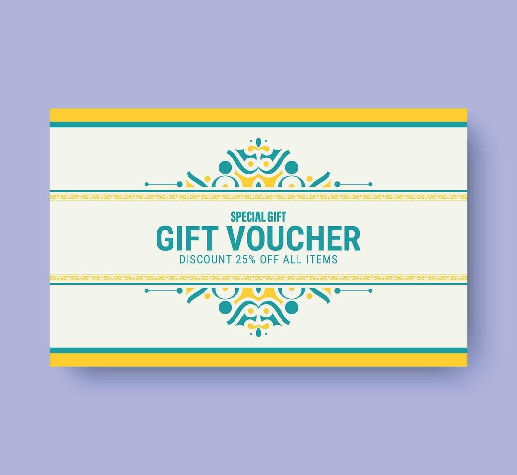 Restaurant menu gift voucher design template vector