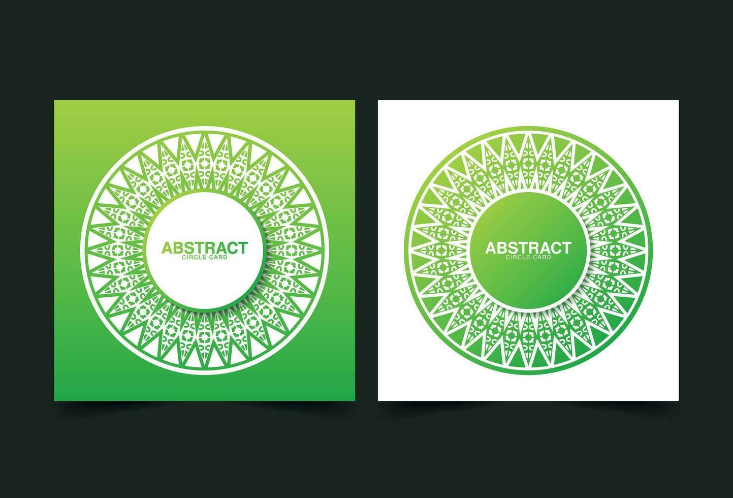 green ornament circle greeting card vector