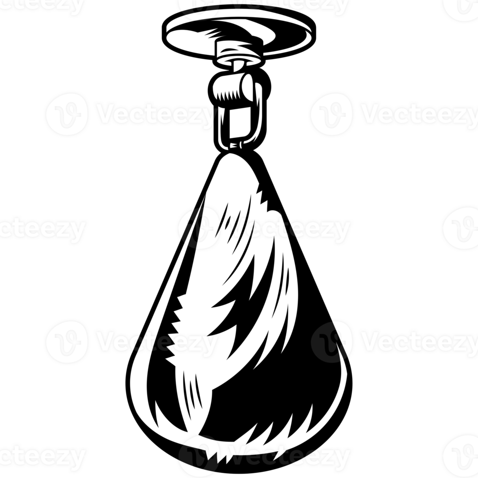 AI generated a black and white drawing of a boxing glove png