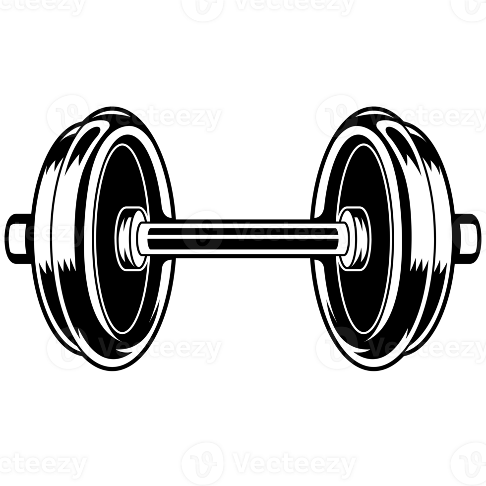 AI generated dumbbell icon on transparent background png