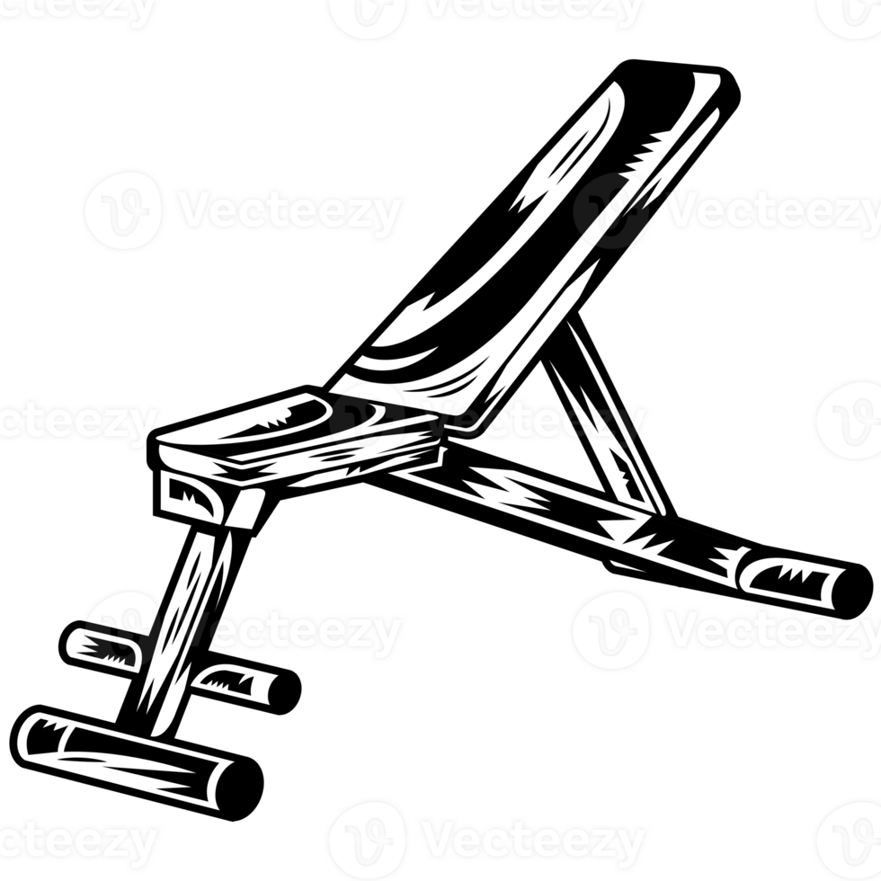 AI generated a black and white drawing of a bench png