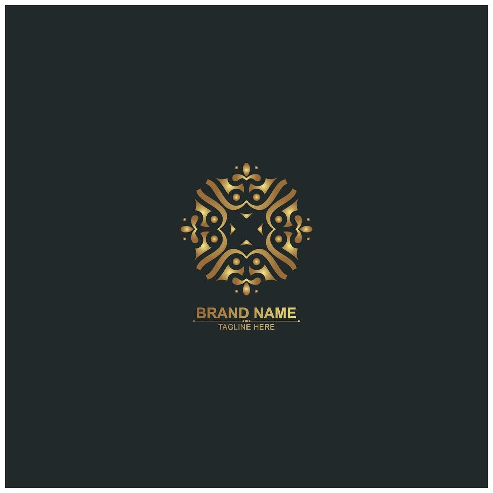 luxury ornament logo line art vector