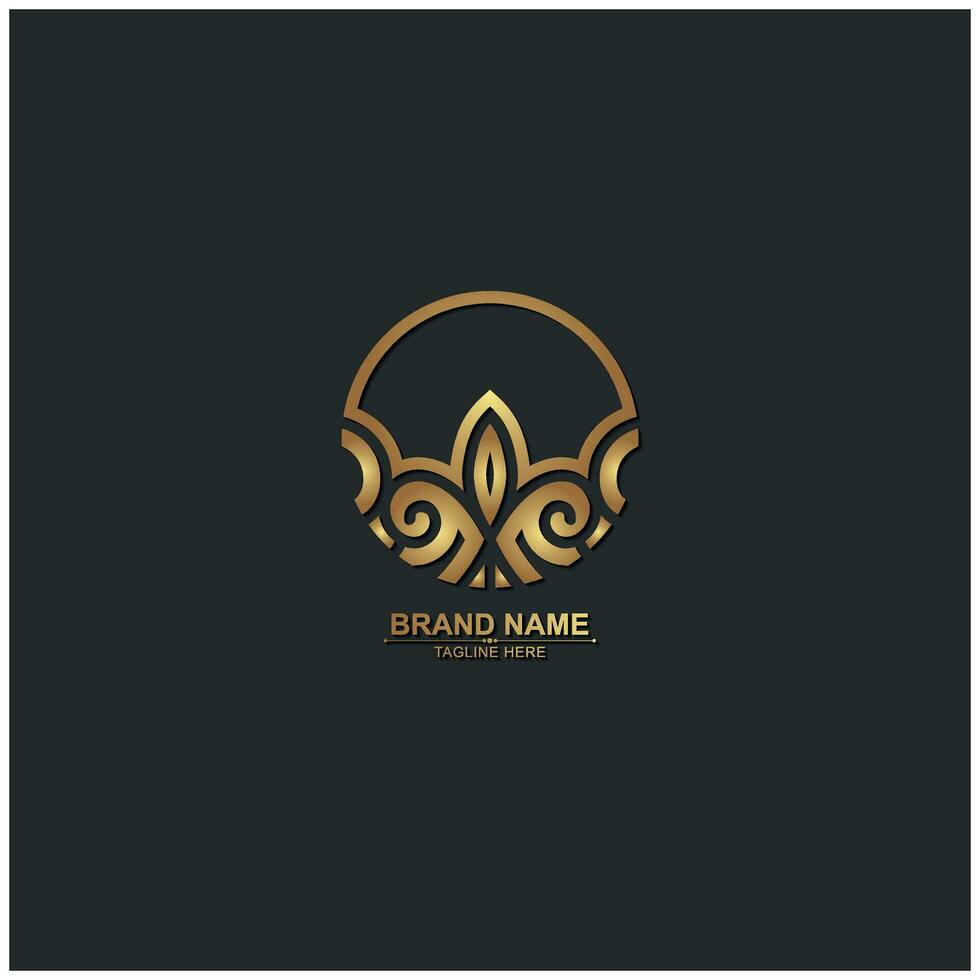 luxury ornament logo line art vector