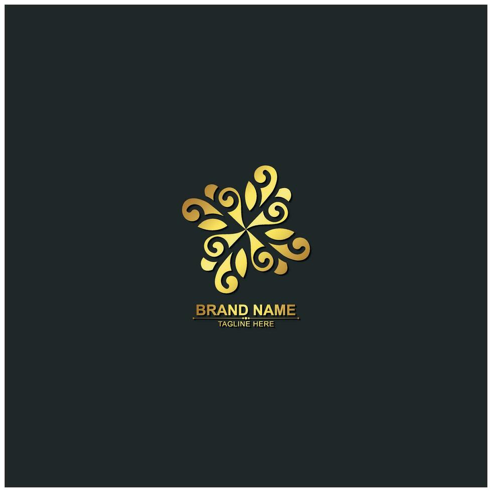 luxury ornament logo line art vector