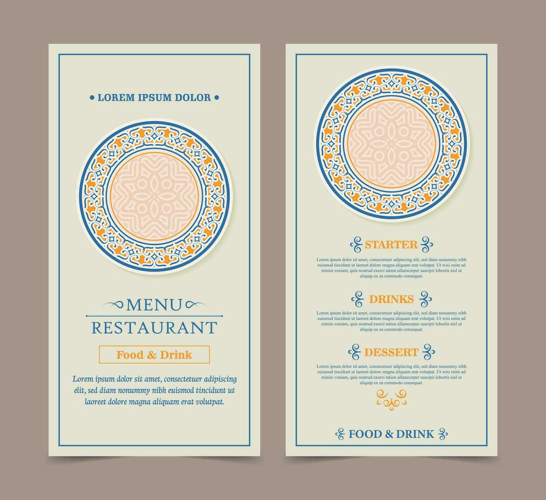 Menu Layout with ornamental Elements vector