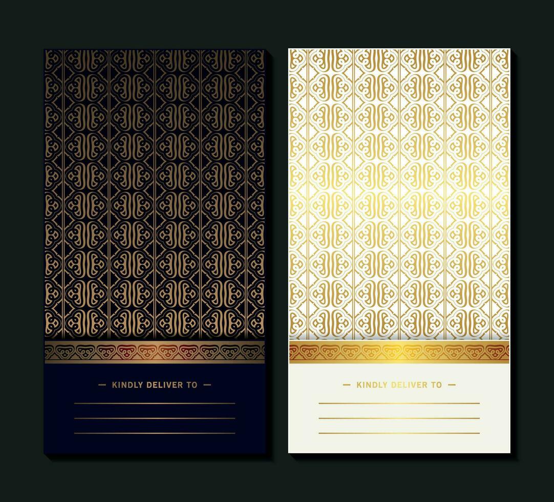 luxury gold emblem invitation card template vector