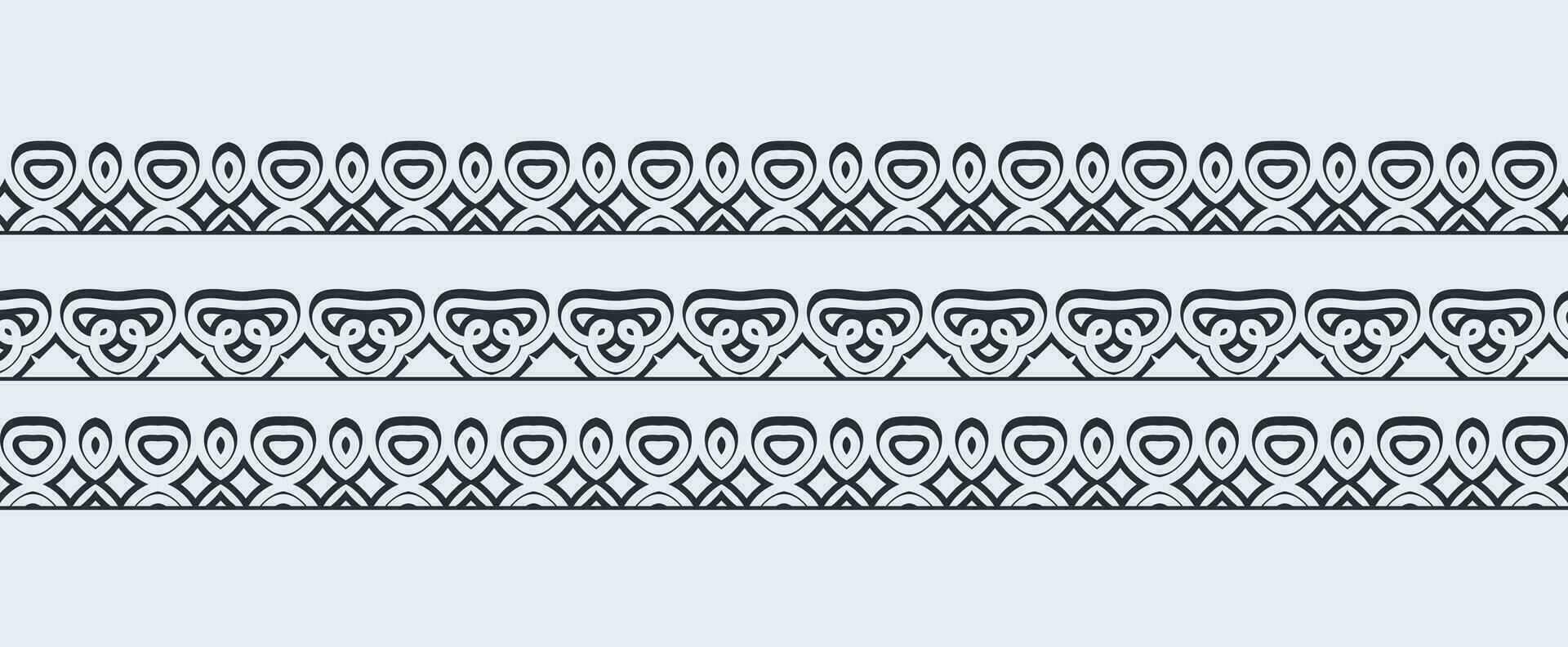 ornament style ethnic seamless borders set vector