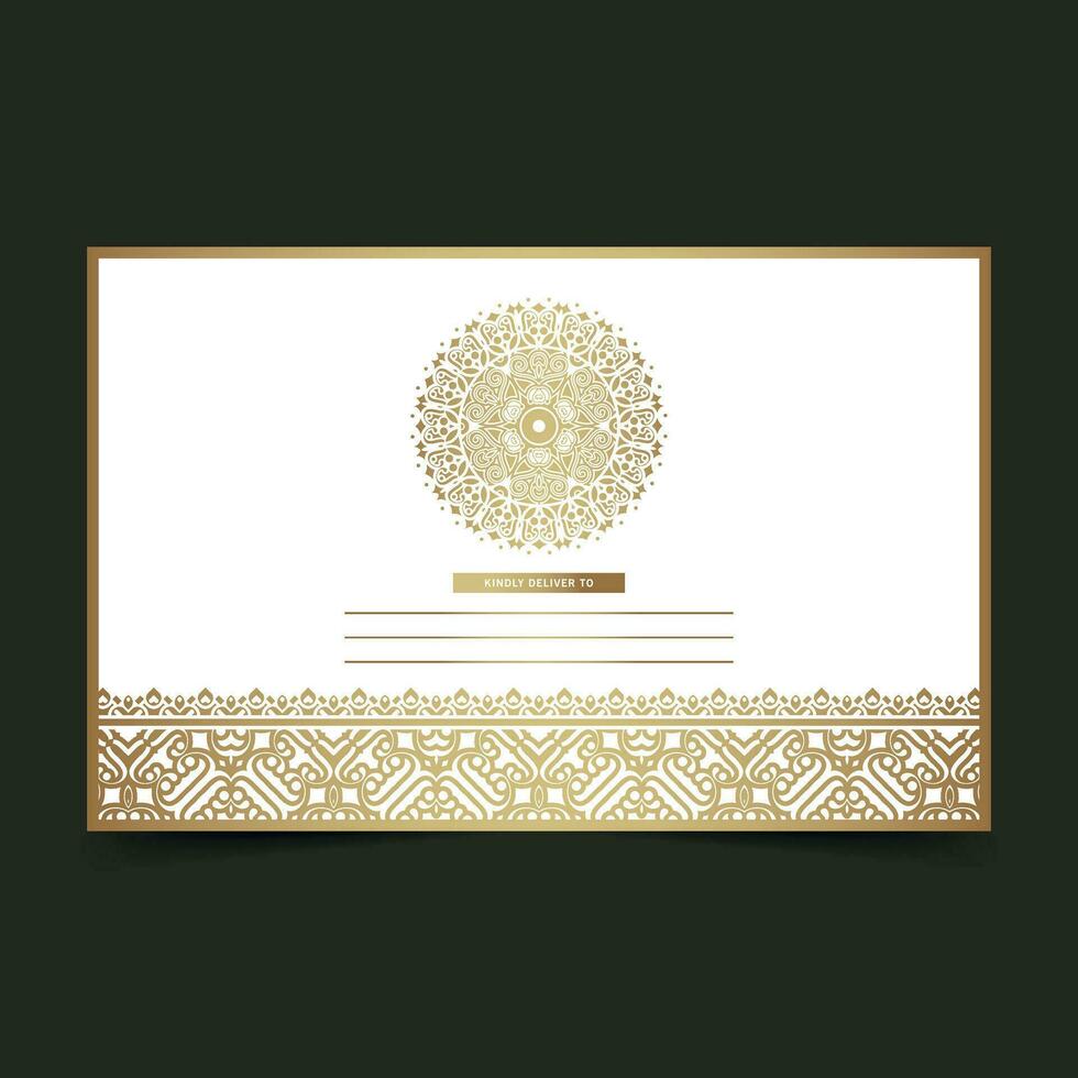 plantilla de tarjeta de invitación de emblema de oro de lujo vector