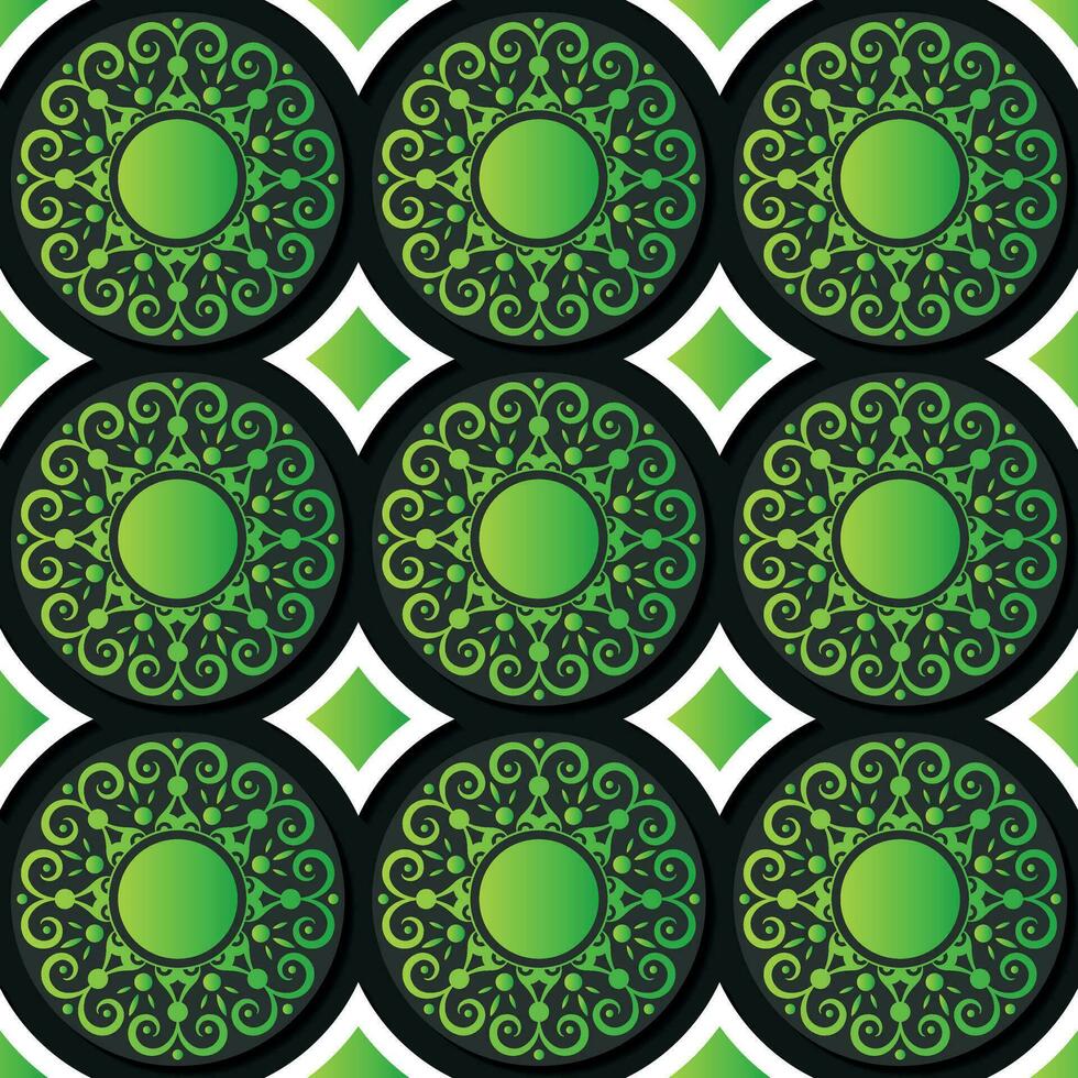 Green circle border pattern background vector