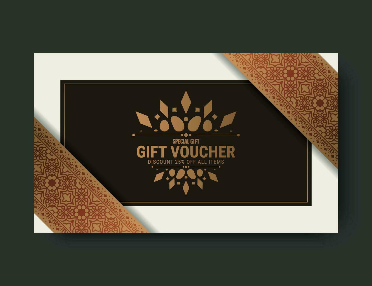 Menu restaurant luxury gift voucher design template vector