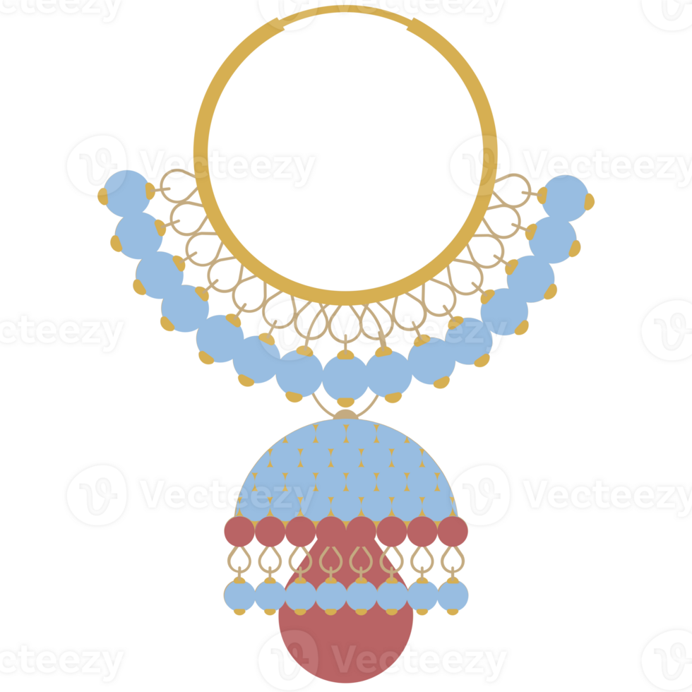 AI generated an illustration of a necklace with blue and red beads png