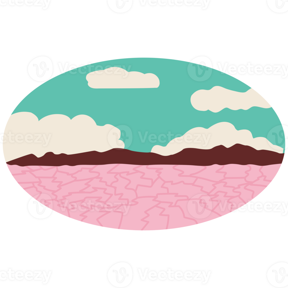 AI generated a pink and blue landscape with clouds and mountains png