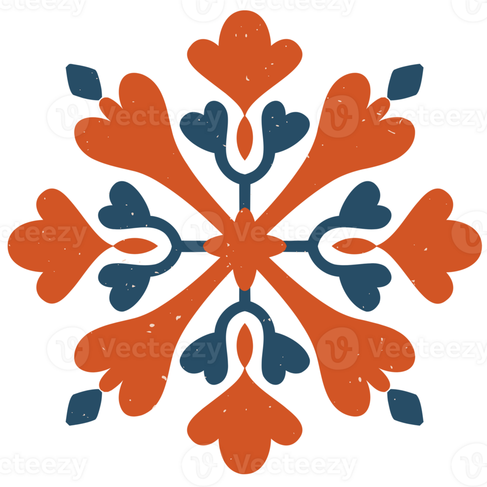 ai gerado uma floco de neve com a laranja e azul Projeto png