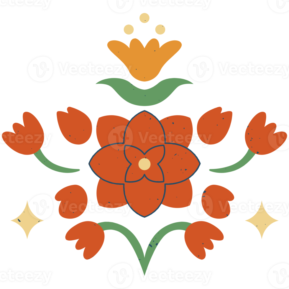 AI generated a flower with a crown and leaves on it png