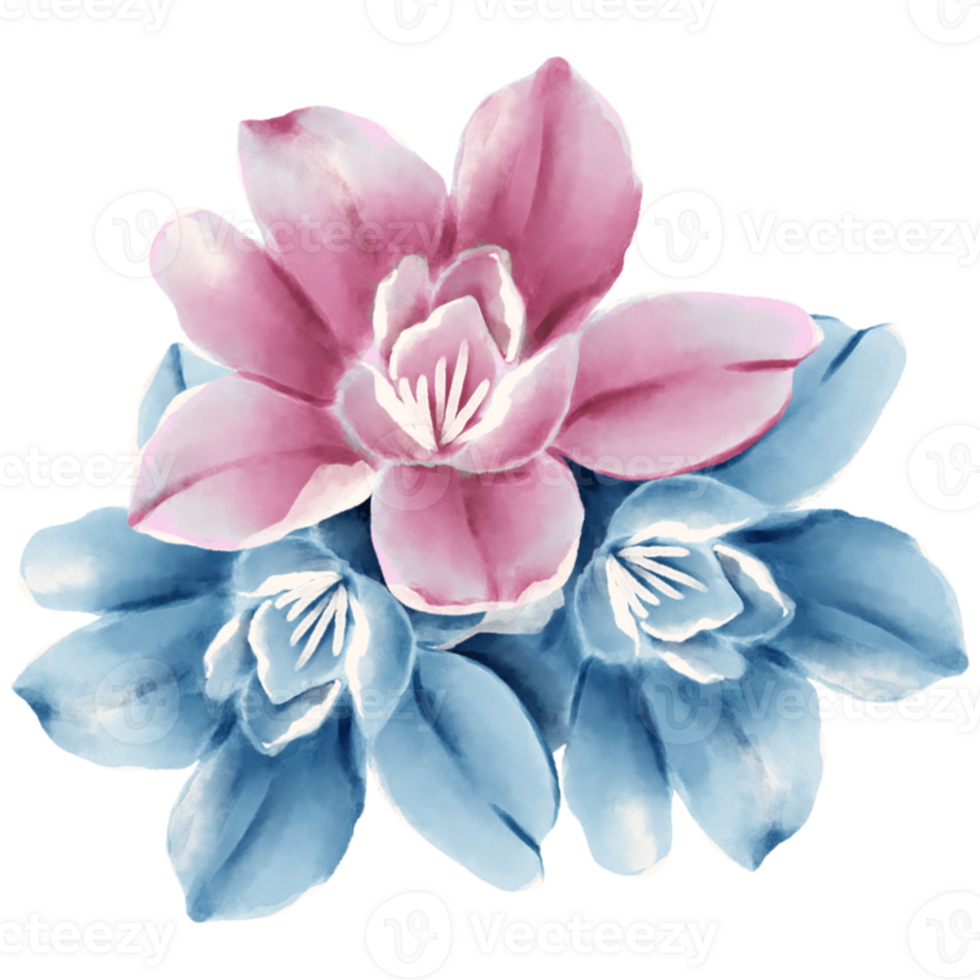 AI generated watercolor flowers clip art png