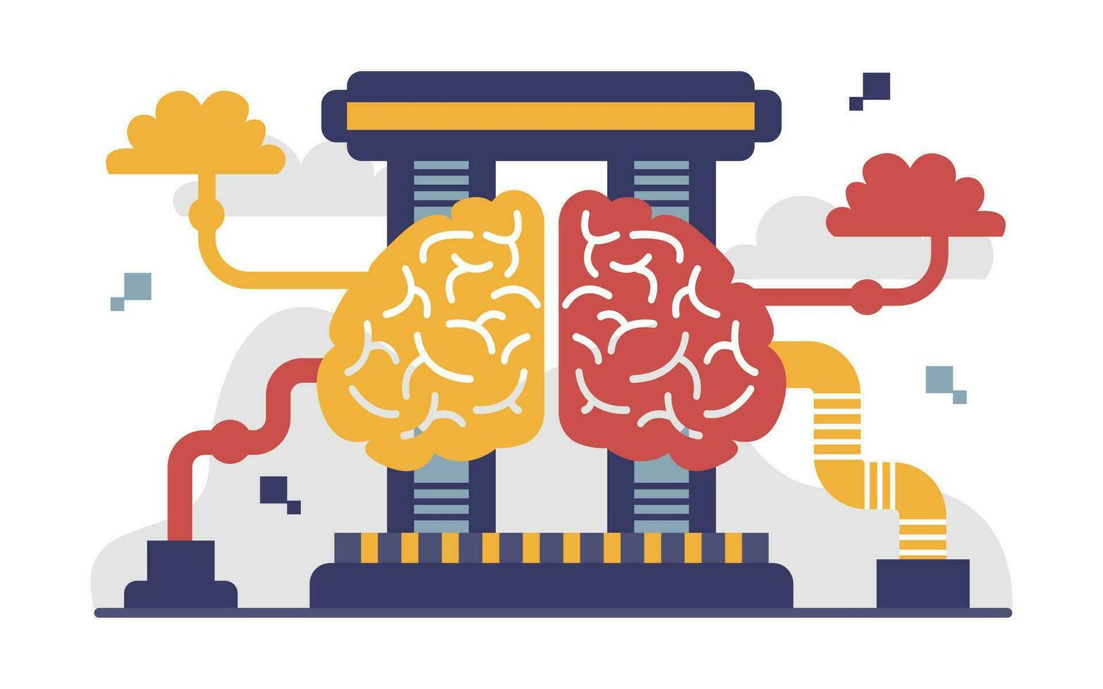 Artificial intelligence Technology or AI Flat Concept Illustration vector