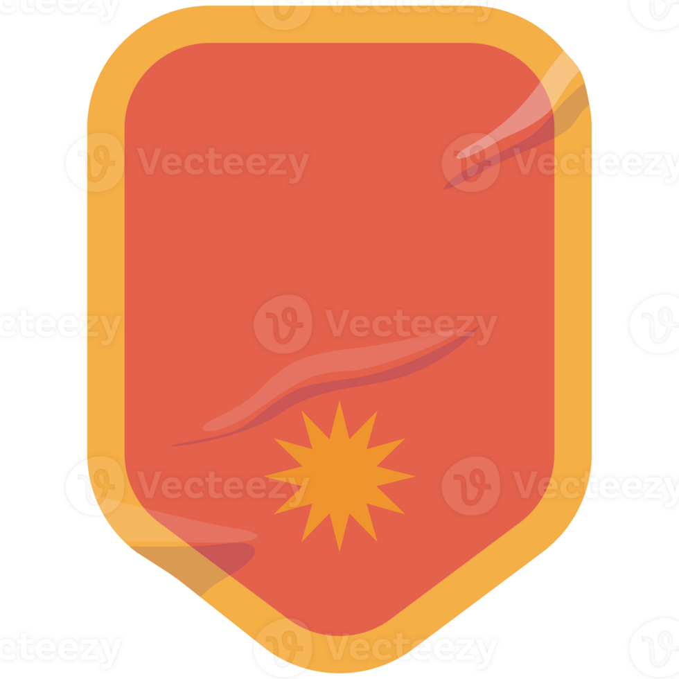 AI generated a red and yellow shield with a sun on it png