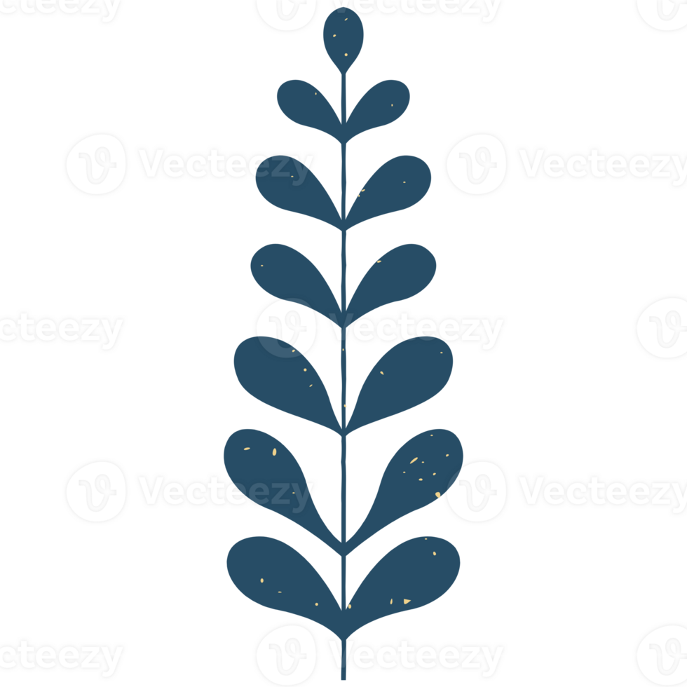 AI generated a stylized plant with leaves on a transparent background png