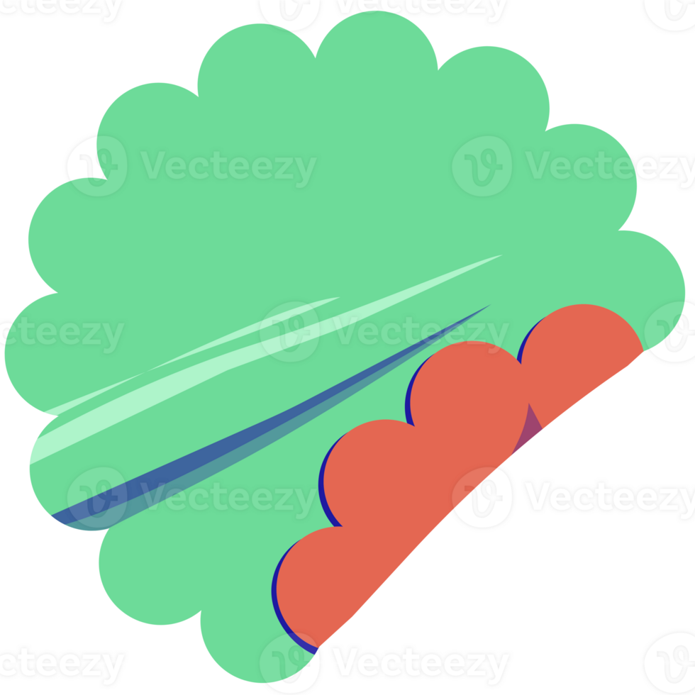 AI generated a green and red flower with a blue stem png