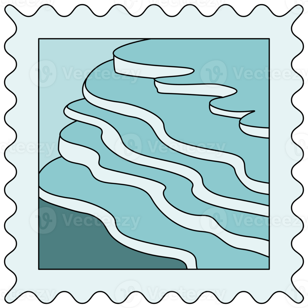 AI generated a postage stamp with waves on it png