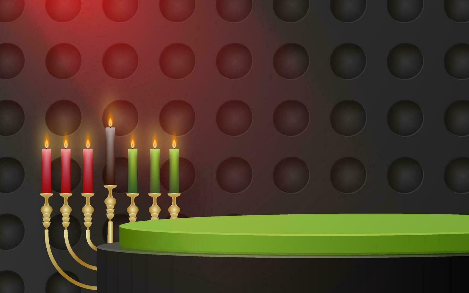 3d Round podium stage for Happy kwanzaa card vector