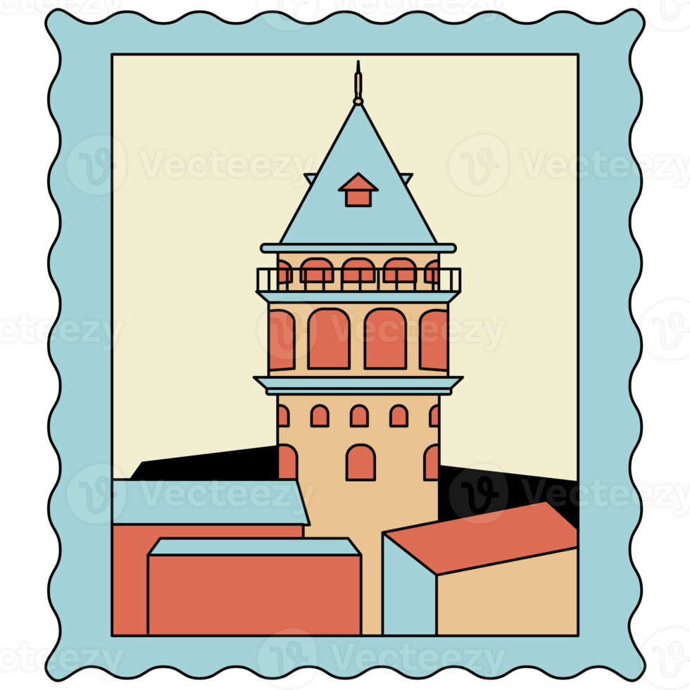 AI generated an illustration of a tower with a clock on top png