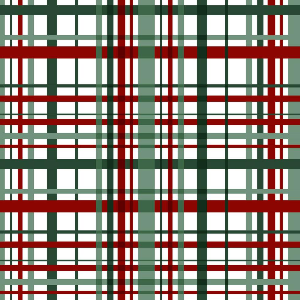 Christmas plaid seamless pattern in green, red colors. Cozy winter checkered repeat background. Vector winter time traditional flannel design, Scottish ornament, check, gingham tartan print, wallpaper