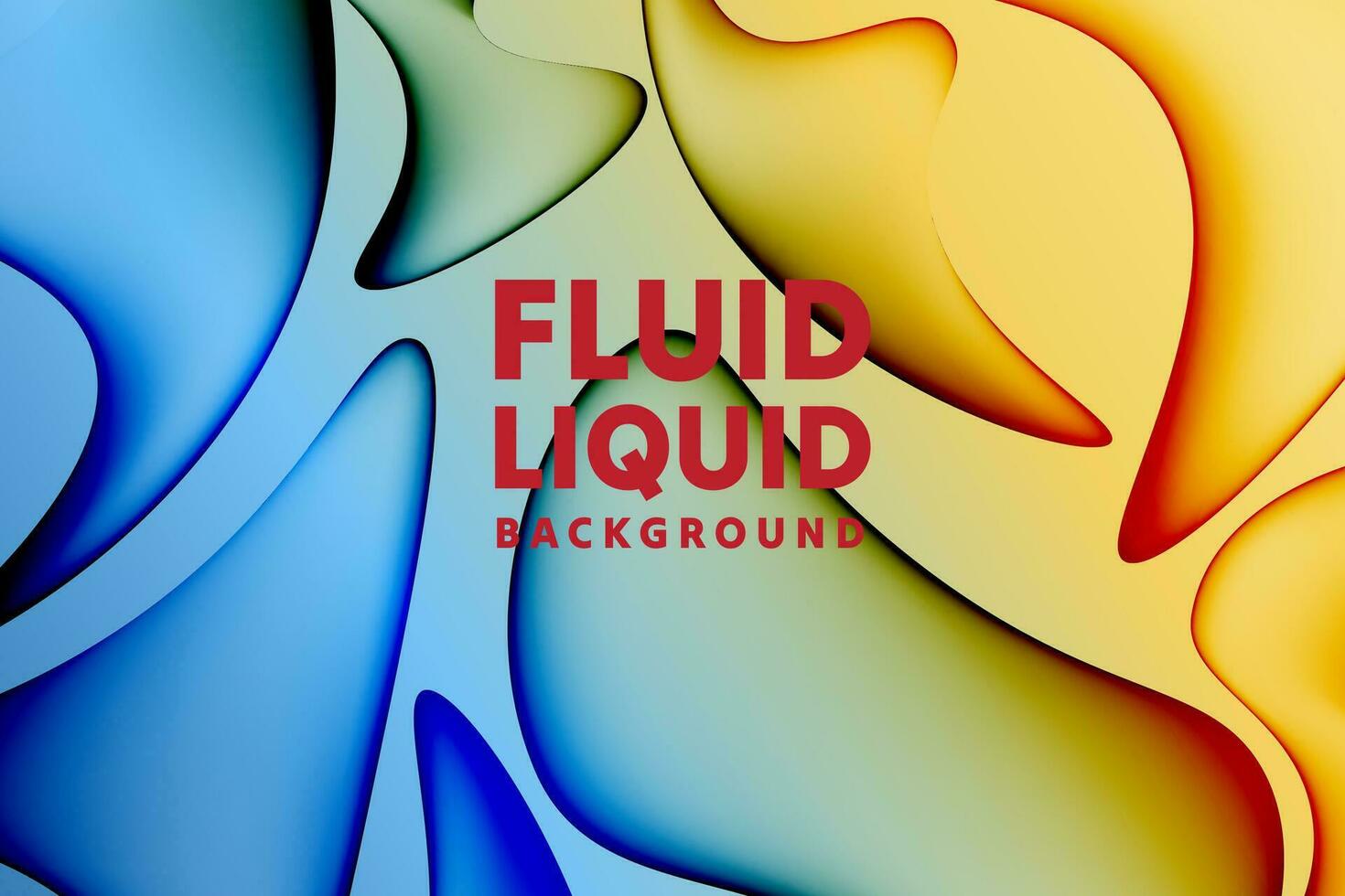 Colorful fluid 3D shapes. Abstract liquid gradient background, Wavy ...