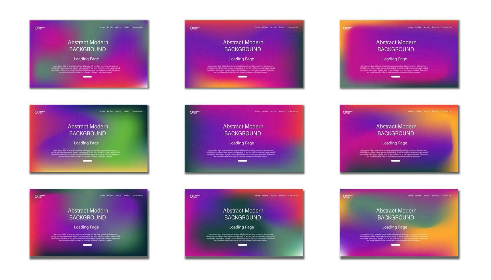 Set of Sign Up and Sign In forms. Colorful gradient. gradient uiux loading page, Registration and login forms page. Professional web design, gradient background, gradient mash modern background vector