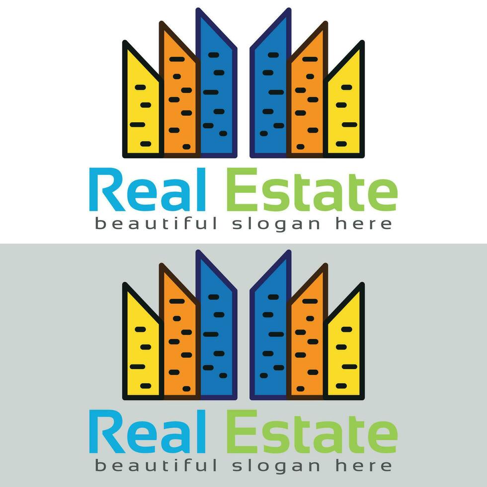 Collection of Building logo, real estate logo, property logo design for business company identity vector