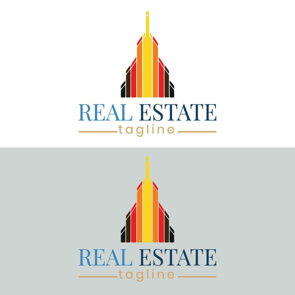 Collection of Building logo, real estate logo, property logo design for business company identity vector