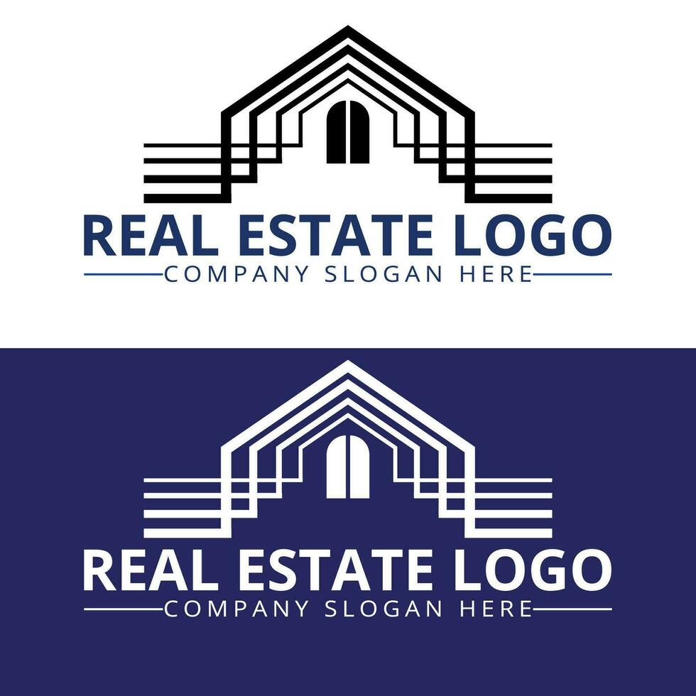 vector real inmuebles logo casa logo hogar logo vector negro y oro real inmuebles logo con un construir