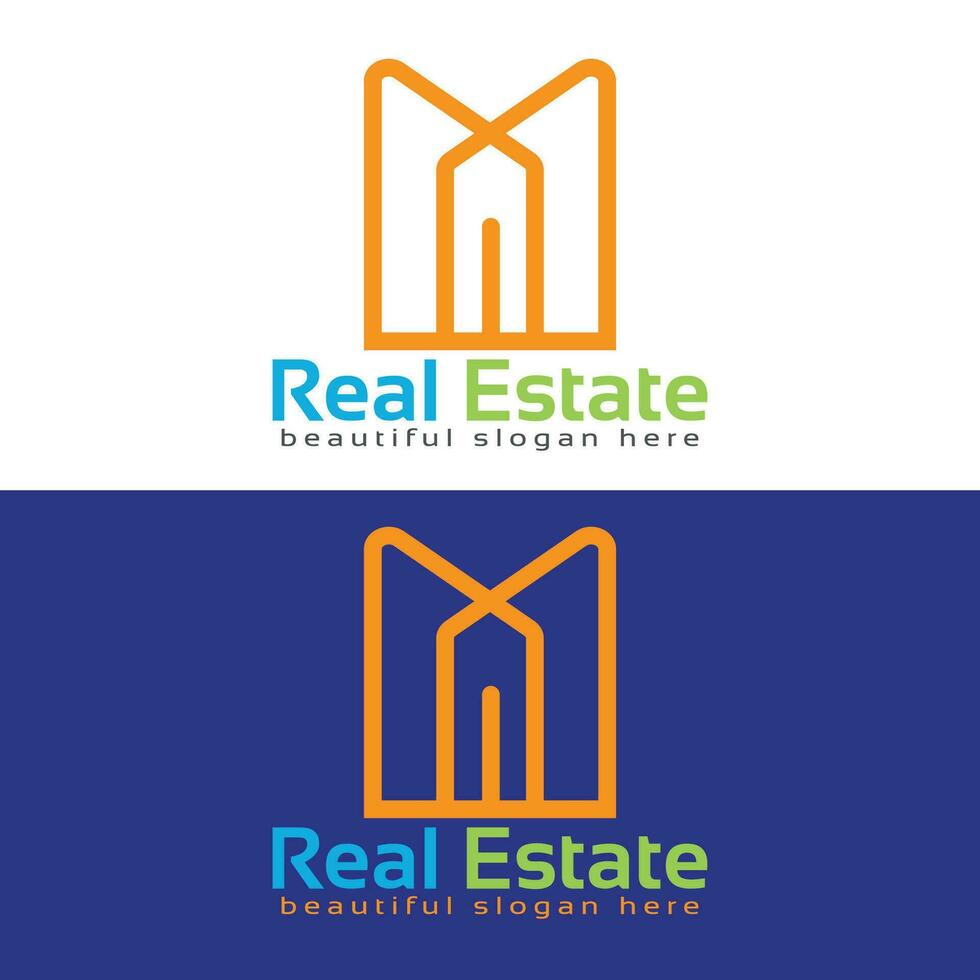 Minimal and abstract apartment logo. Vector line art forms a tower or building. Elegant design for company, architecture, developer, residence.