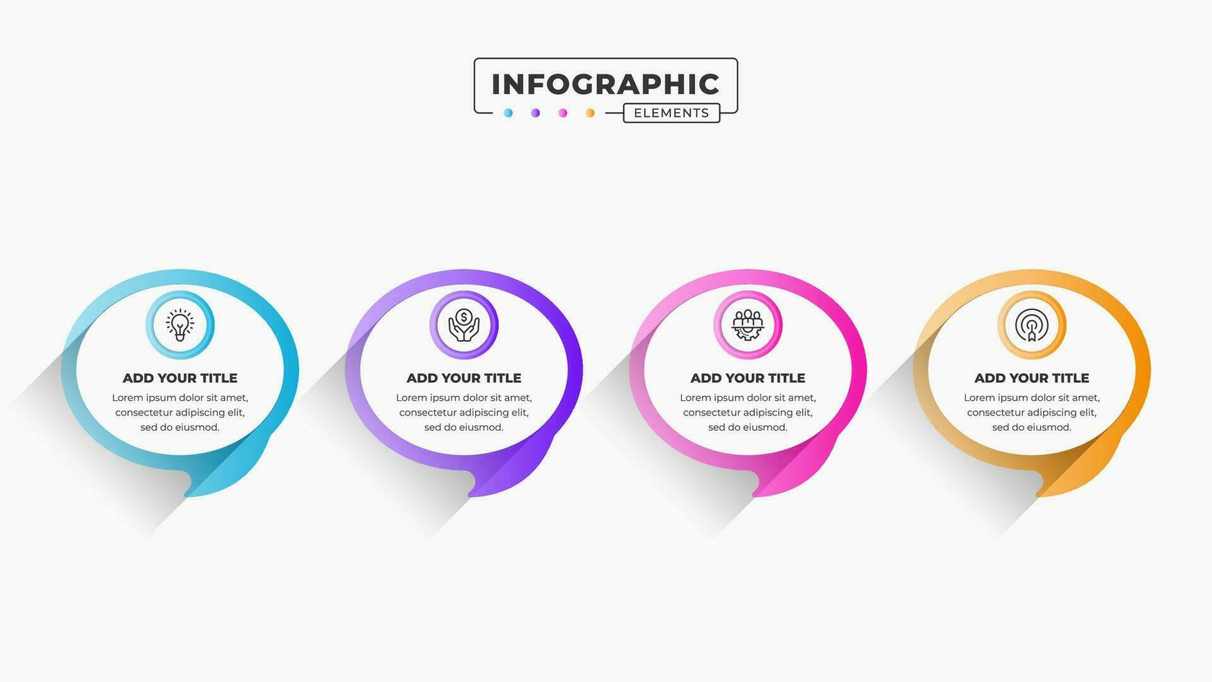 vector negocio habla burbuja infografía diseño modelo con 4 4 pasos o opciones