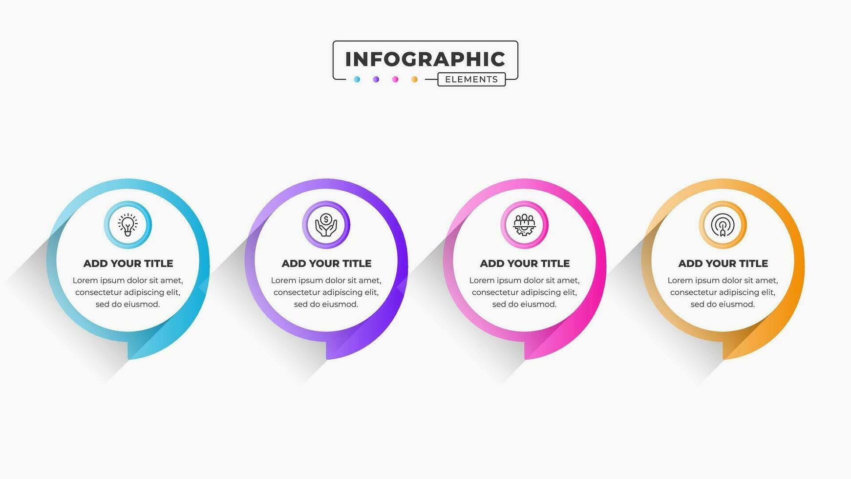 Vector business speech bubble infographic design template with 4 steps or options