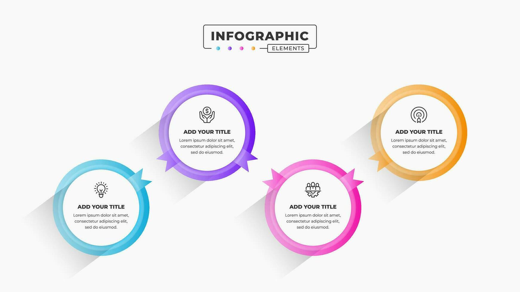 Vector business label infographic design template with 4 steps or options