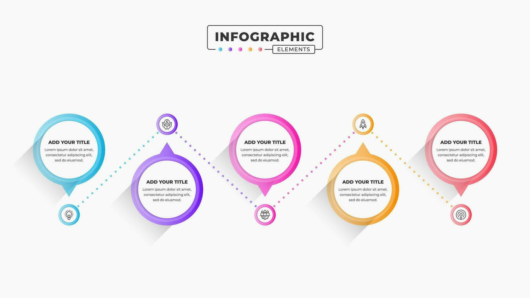 vector presentación proceso infografía diseño modelo con 5 5 pasos o opciones