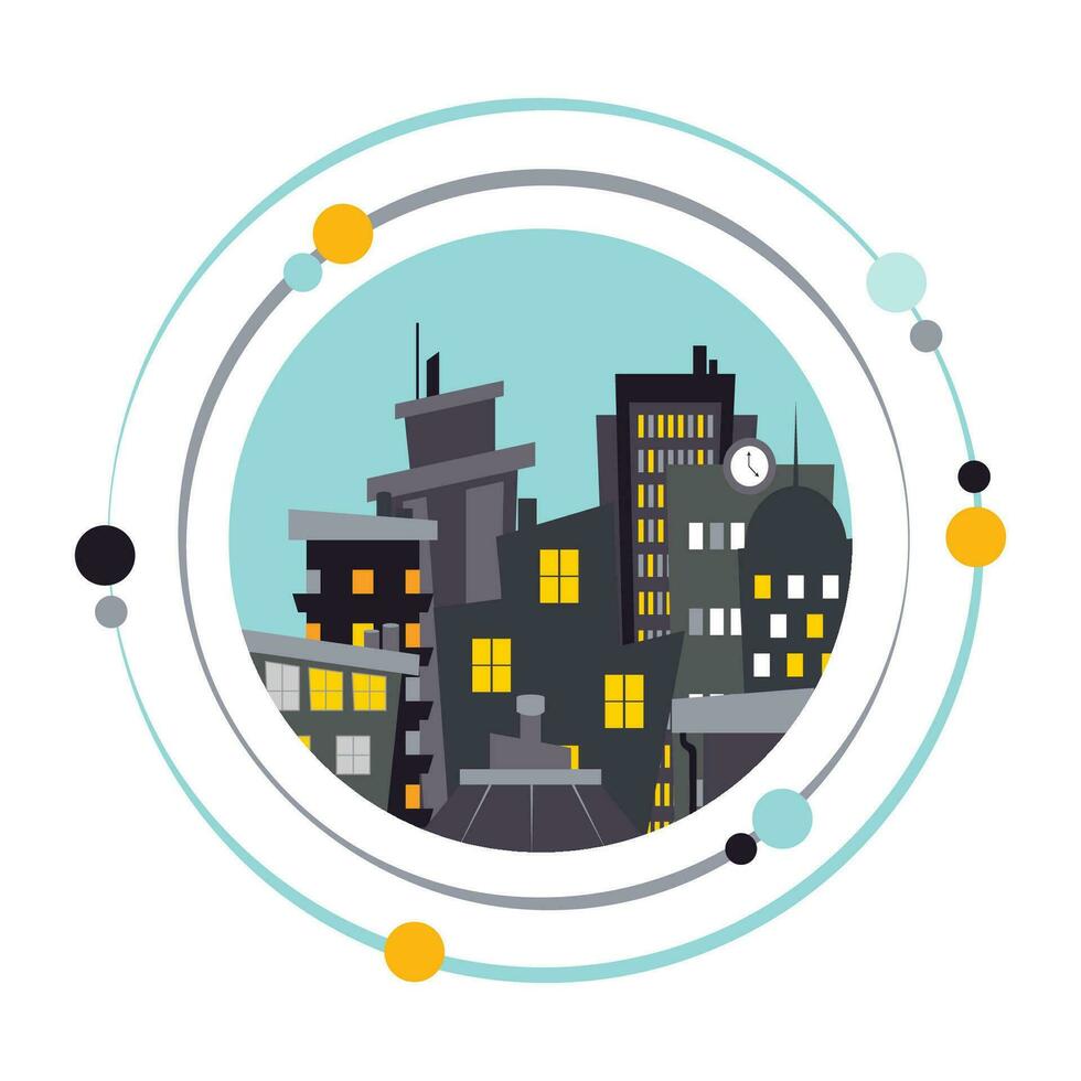 Rooftops in the city vector illustration graphic icon symbol