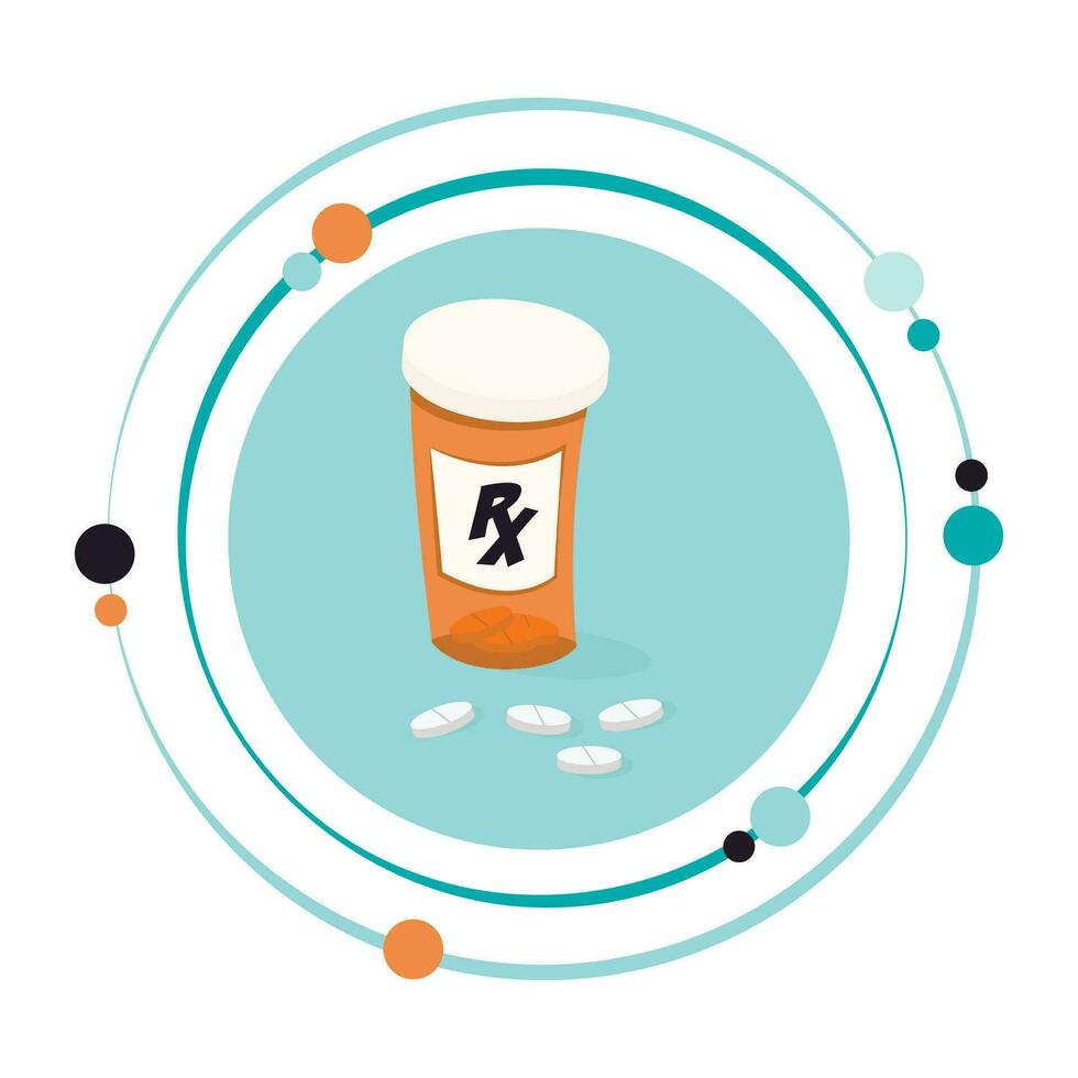 Cartoon vector illustration graphic symbol icon prescription bottle
