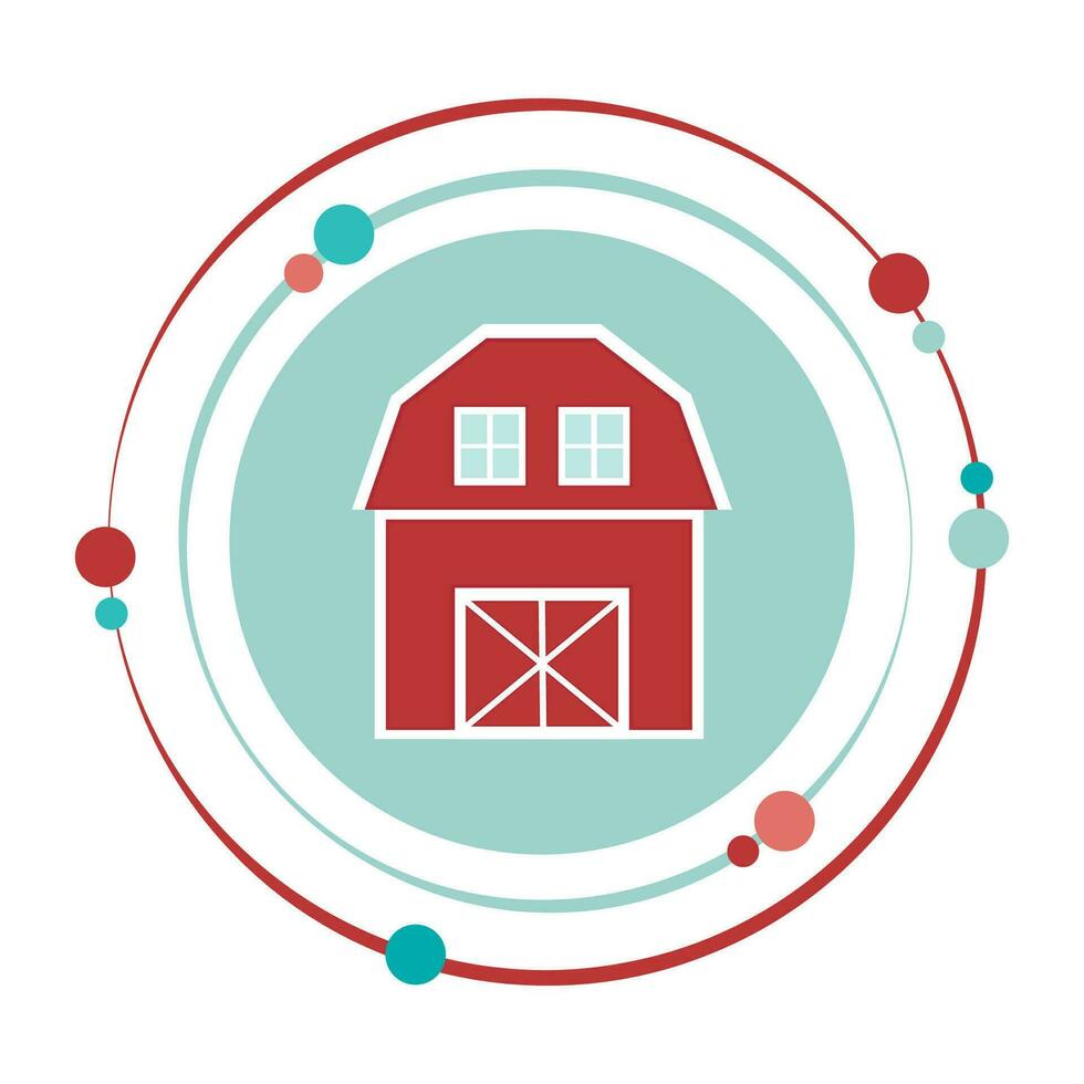 Isolated vector illustration graphic icon of a barn house hayloft