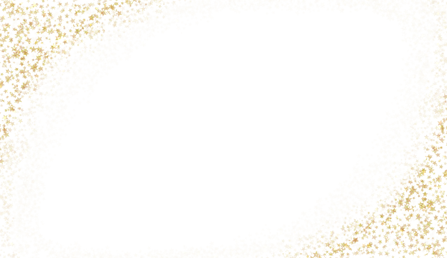 Abstract gold glitter star frame on transparent background. Design for decorating,background, wallpaper, illustration. png