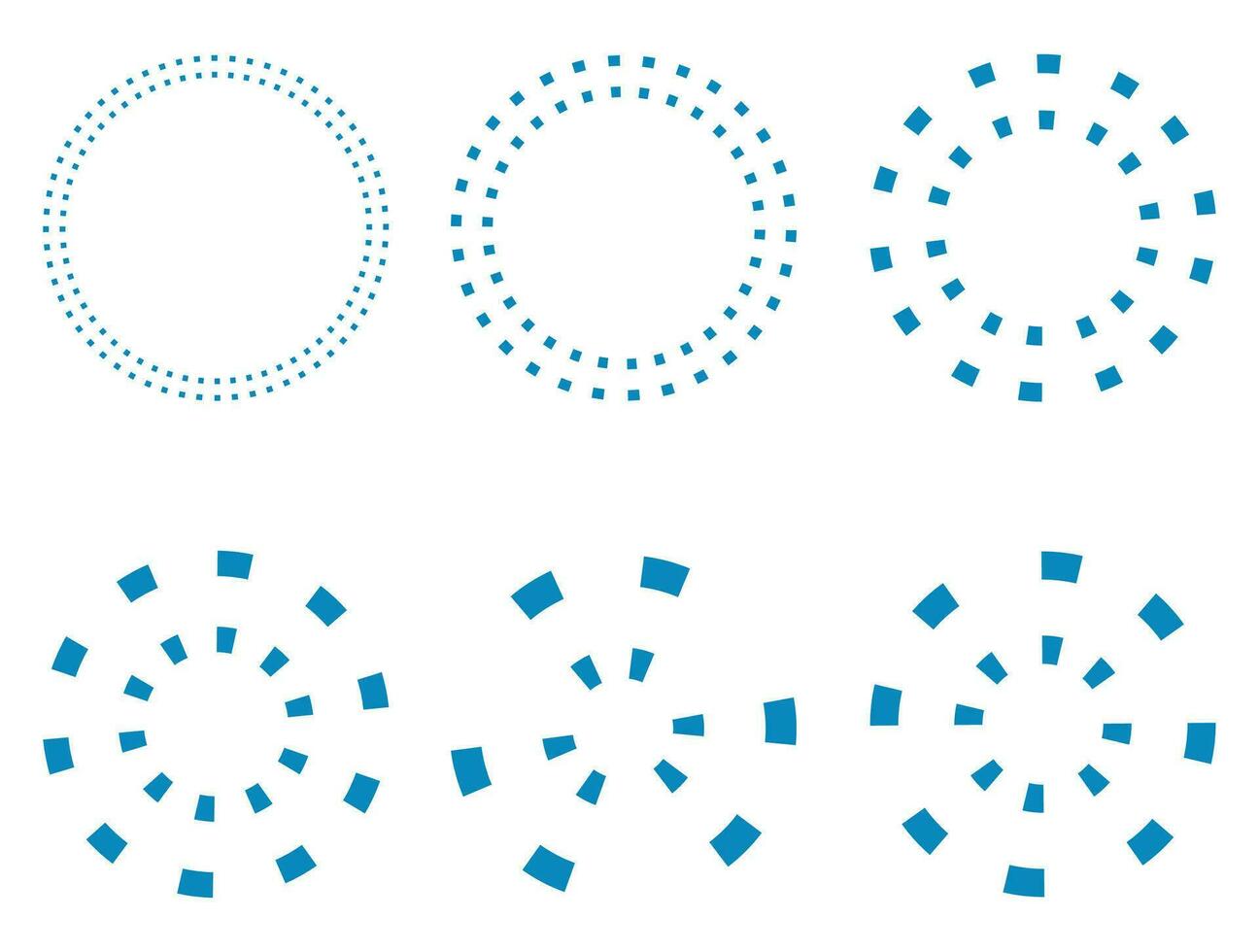 Abstract Geometric Dotted Circles With Different Shapes vector