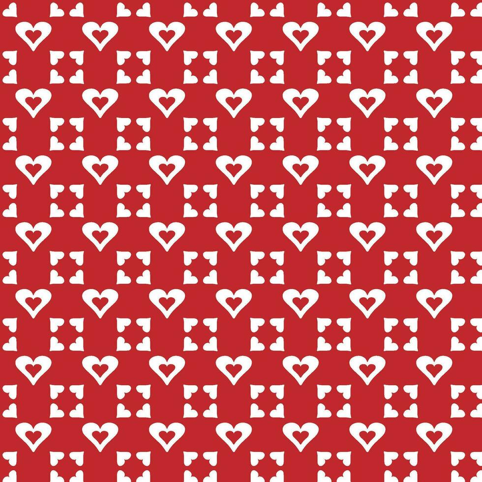 Red And White Pattern With Hearts vector