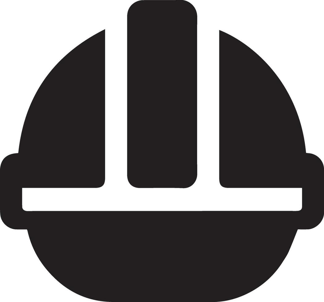 minimal Construction helmet icon vector silhouette, white background